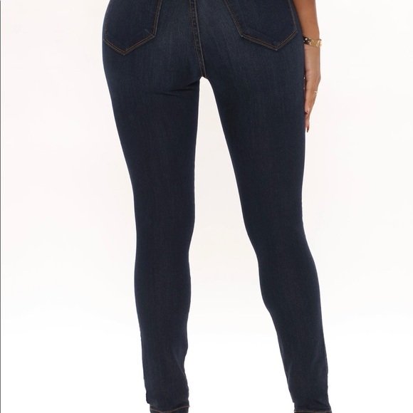 NWT FASHION NOVA CLASSIC HIGH WAIST SKINNY JEANS - DARK DENIM - SIZE 0 - Picture 8 of 8